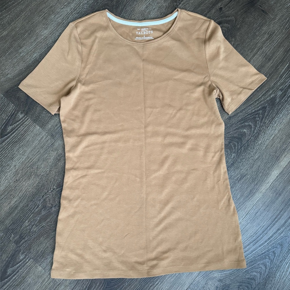 Talbots Women's Classic Camel Short Sleeve Tee